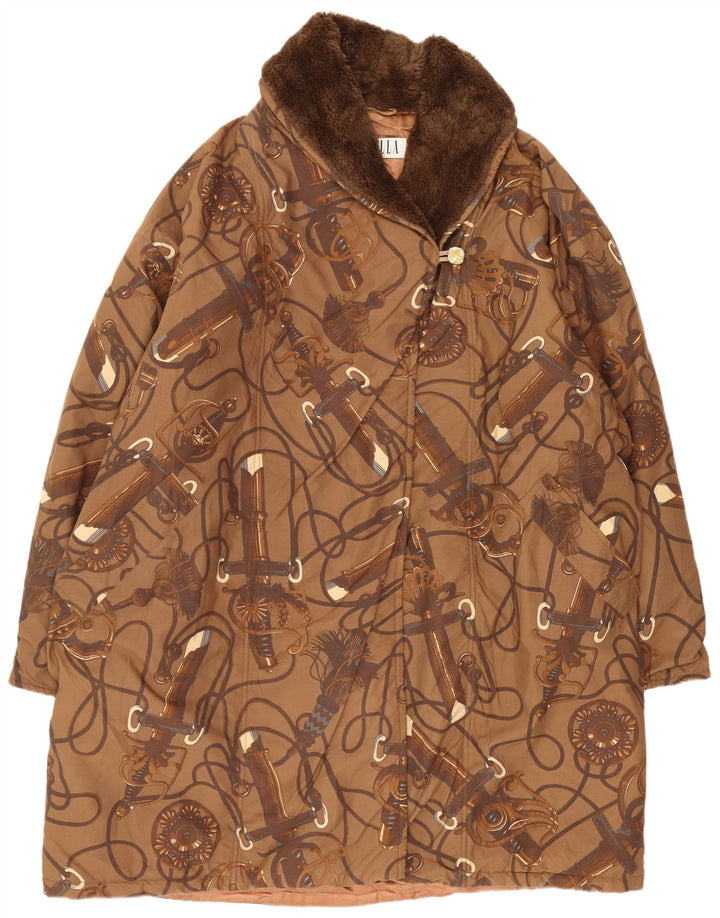 Marella Γυναικείο Πανωφόρι Abstract Pattern Oversized UK 16 Large Brown