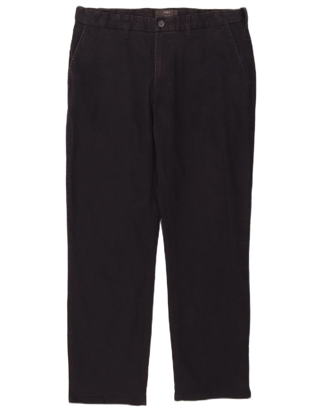 Marks & Spencer Ανδρικό παντελόνι Chino Regular W34 L29 Μαύρο βαμβακερό