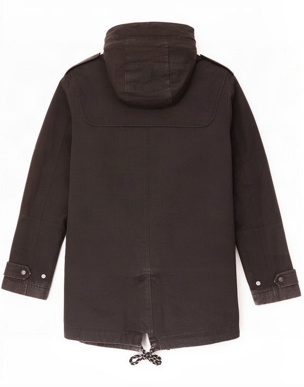 Adidas Mens Military Hooded Sherpa Parka Jacket UK 34 XS Black Cotton