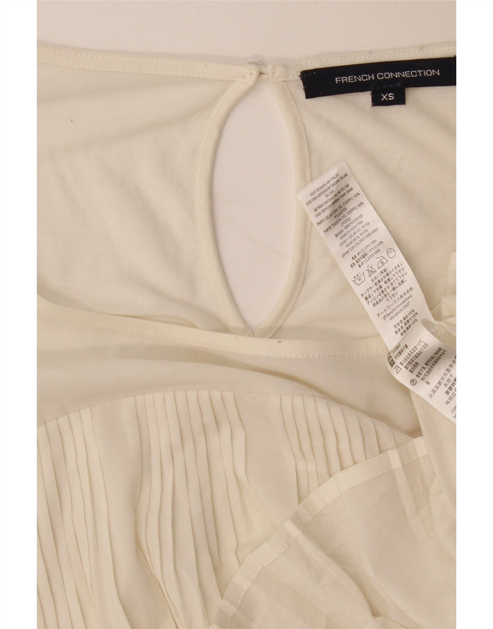 Γυναικεία μπλούζα γαλλικής σύνδεσης Oversized Top UK 6 XS Λευκός Πολυεστέρας