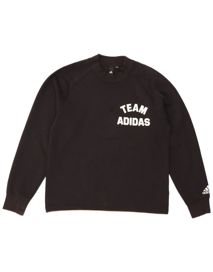 Ανδρικό γραφικό φούτερ ADIDAS Jumper μεγάλο μαύρο βαμβακερό