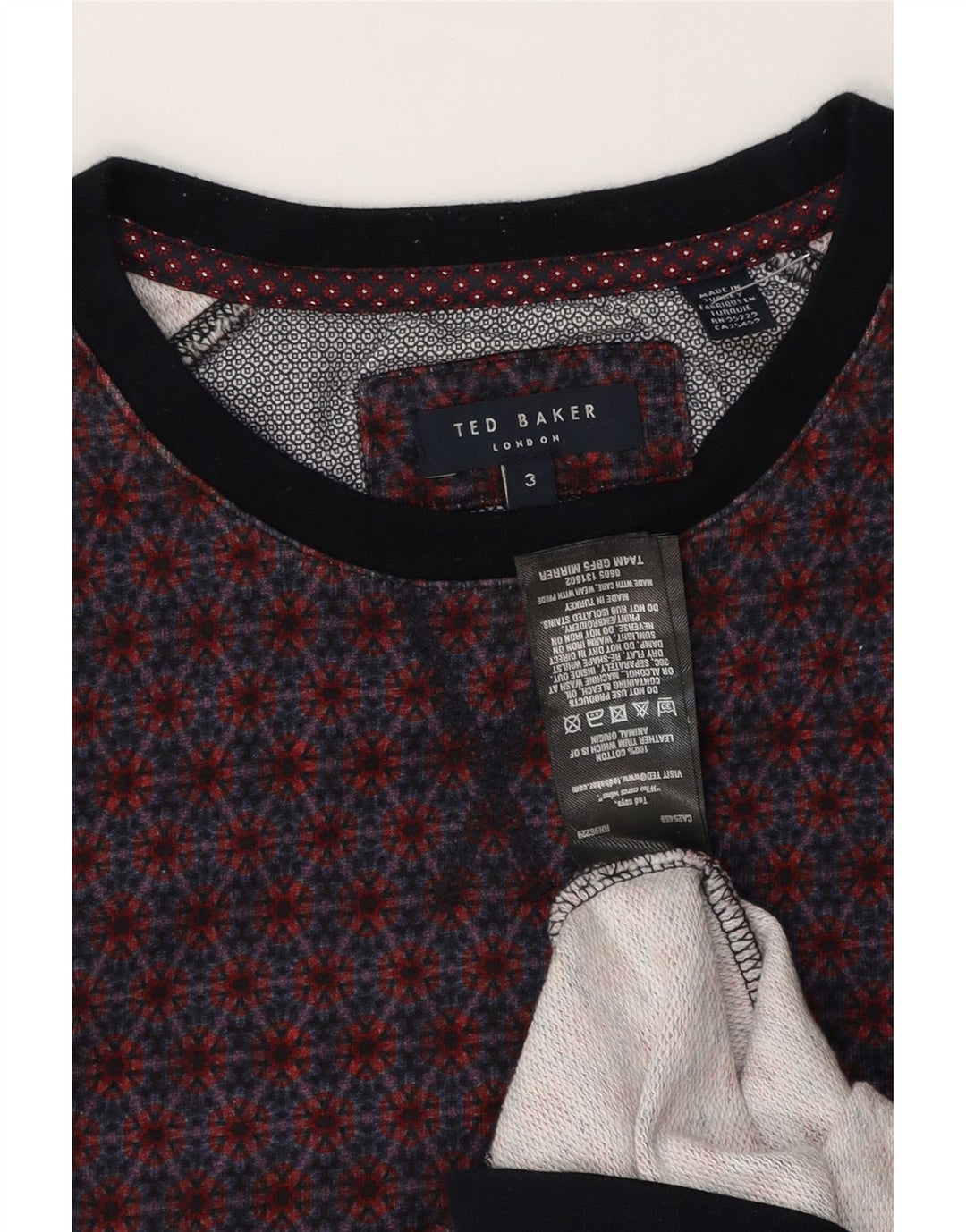 Ανδρικό πουλόβερ με λαιμόκοψη Ted Baker Μέγεθος 3 Μεσαίο πολύχρωμο φλοράλ
