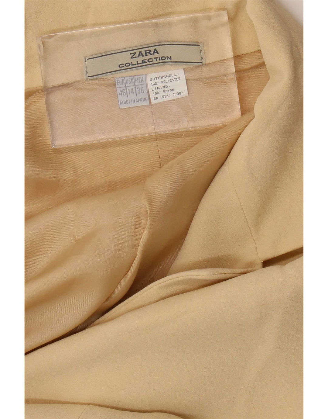 Zara Γυναικείο τζάκετ blazer US 14 XL Beige Polyester