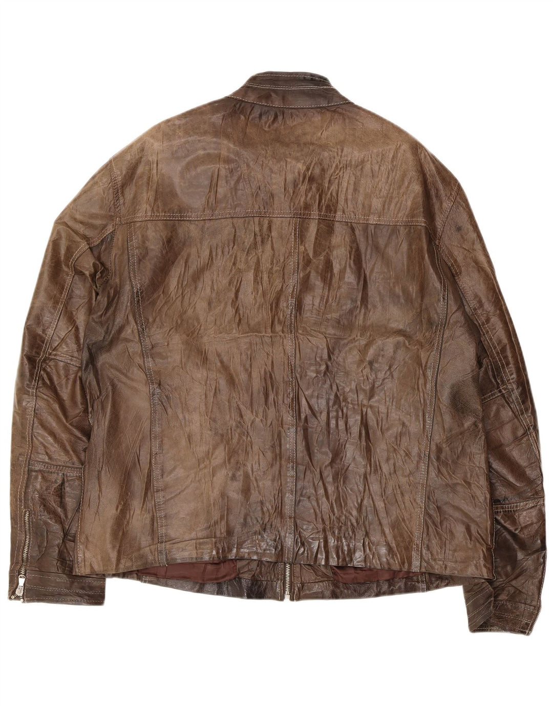 Vintage Ανδρικό Δερμάτινο Μπουφάν UK 40 Large Brown Δερμάτινο