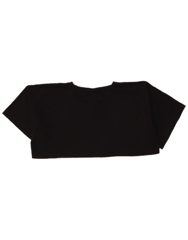 Champion Womens Crop Oversized Graphic T-Shirt Top UK 14 Medium Black