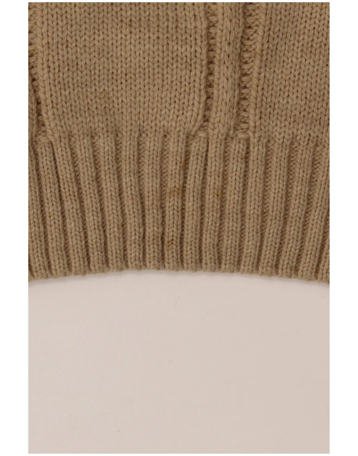 VINTAGE Ανδρικό πουλόβερ με ρολό λαιμόκοψη IT 52 Μεγάλο Μπεζ Πολυακρυλικό