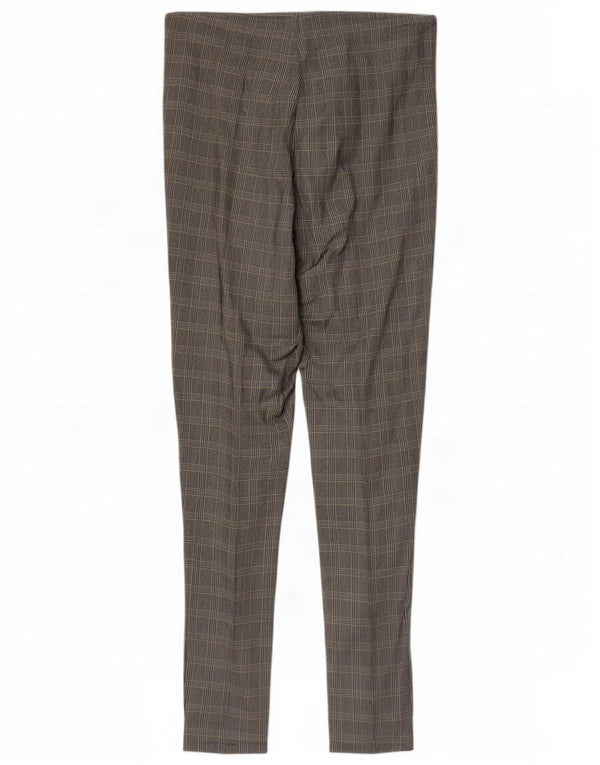 Zara Γυναικείο Skinny Casual Παντελόνι Small W26 L26 Grey Check Viscose