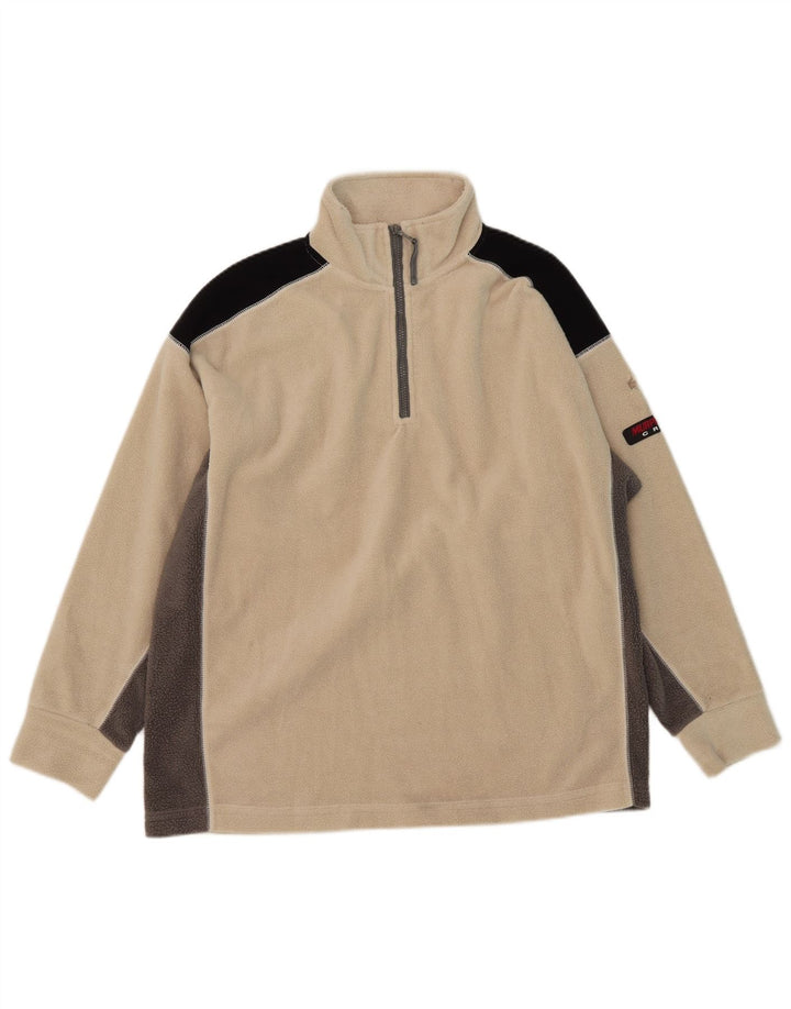 Murphy & Nye Ανδρικό φερμουάρ με λαιμόκοψη Fleece Jumper Μεγάλο μπεζ έγχρωμο πολυεστέρας