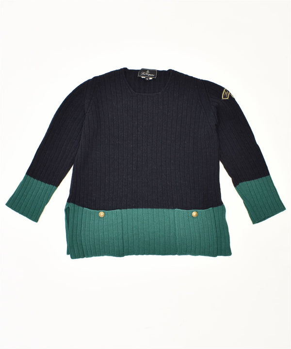 LES COPAINS Γυναικείο πουλόβερ με λαιμόκοψη IT 42 Medium Navy Blue Vintage