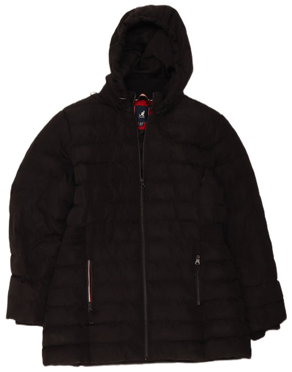 Kangol γυναικείο παλτό με κουκούλα UK 16 Large μαύρο πολυεστέρα
