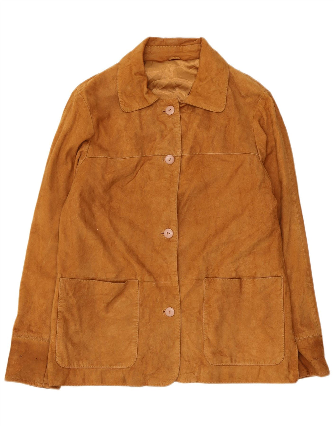 Vintage Γυναικείο Suede Jacket UK 14 Large Brown Δερμάτινο