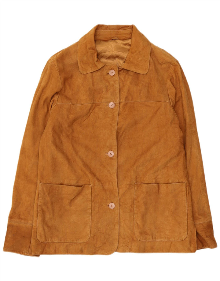 Vintage Γυναικείο Suede Jacket UK 14 Large Brown Δερμάτινο
