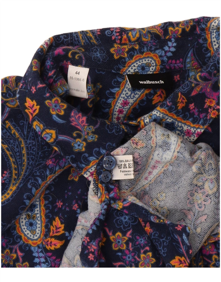 Walbusch Γυναικείο πουκάμισο Oversized Μπλούζα IT 44 Medium Navy Blue Paisley