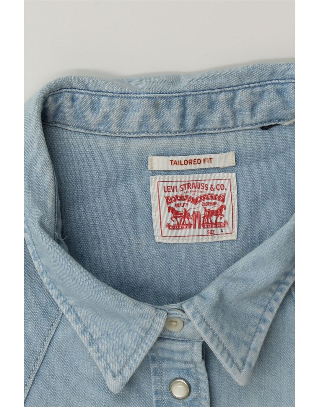 Levi's γυναικείο τζιν πουκάμισο UK 14 μεγάλο μπλε βαμβακερό