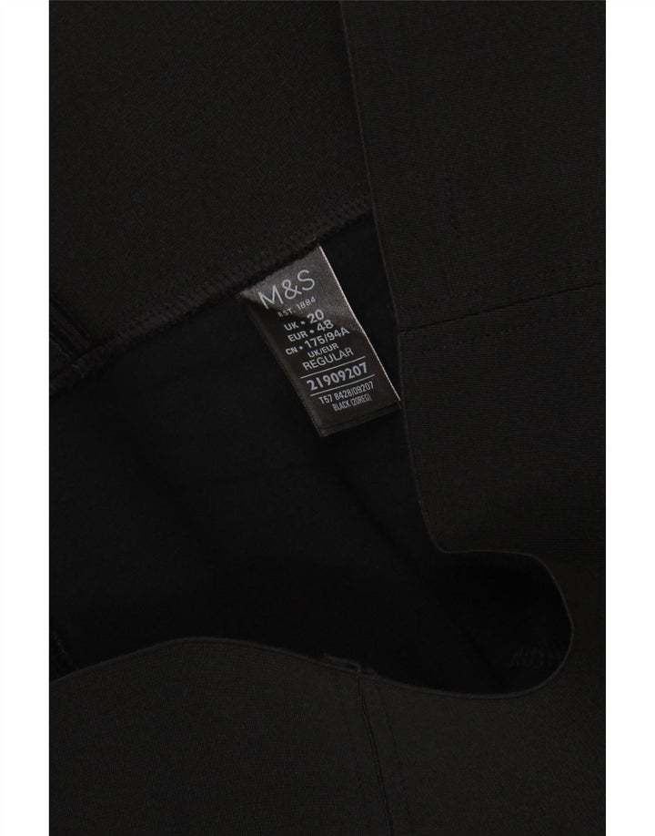 MARKS & SPENCER Womens Capri Leggings UK 20 2XL Black Viscose Vintage Marks & Spencer and Second-Hand Marks & Spencer from Messina Hembry 