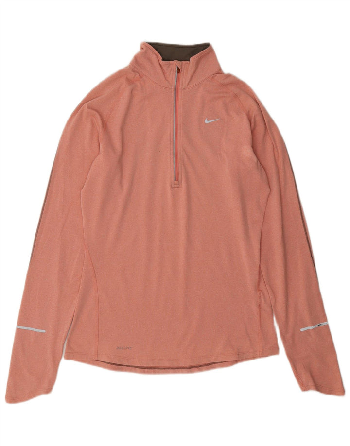 Γυναικεία φόρμα πουλόβερ με φερμουάρ Nike Dri Fit Top 10 Small Pink