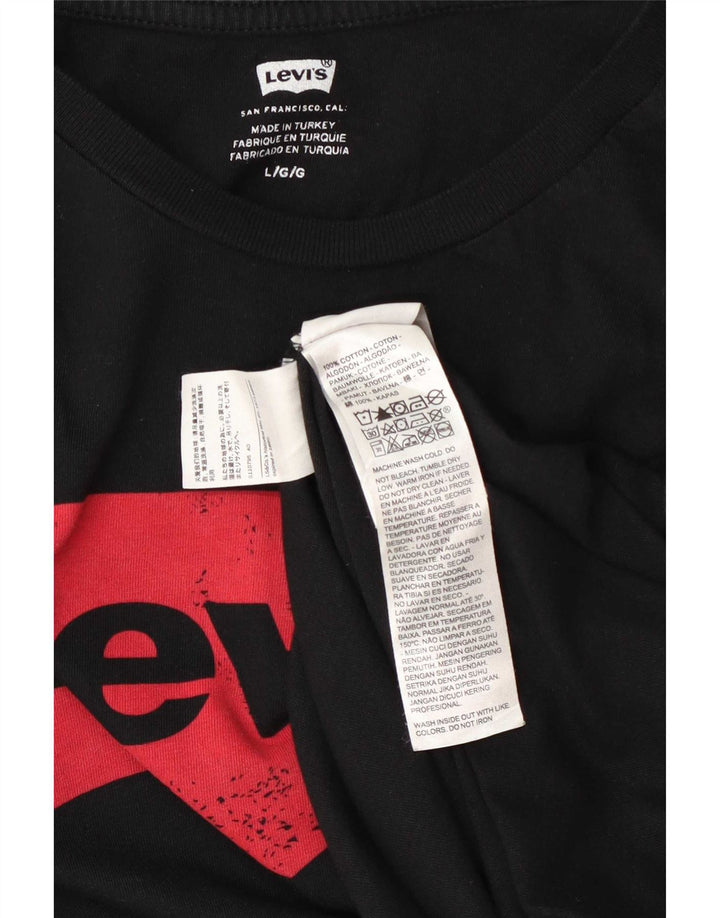 Ανδρικό γραφικό μπλουζάκι Levi's Top μεγάλο μαύρο βαμβακερό