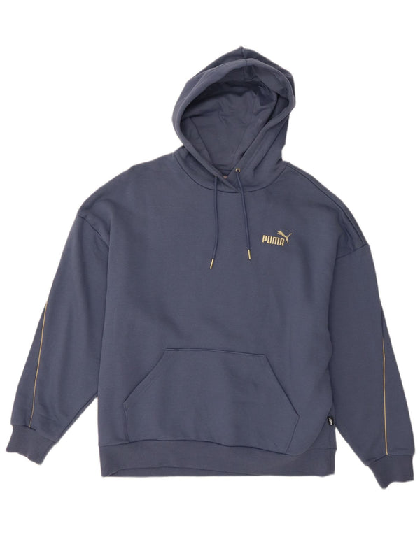 Puma Γυναικείο Hoodie Jumper UK 16 Large μπλε βαμβακερό