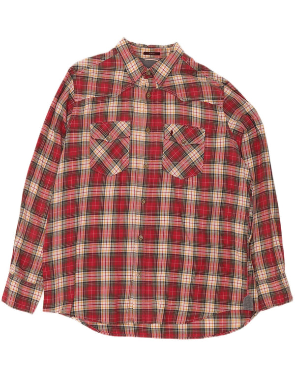 MARLBORO CLASSICS Ανδρικό φανελένιο πουκάμισο Slim Fit 3XL Red Check