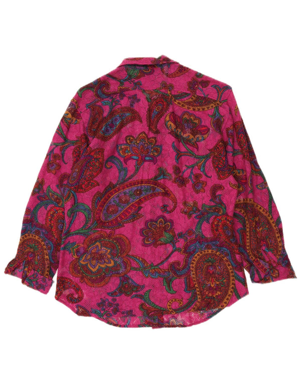 Sisley Γυναικείο Relaxed Elegance πουκάμισο IT 42 Medium Pink Paisley Bohemian