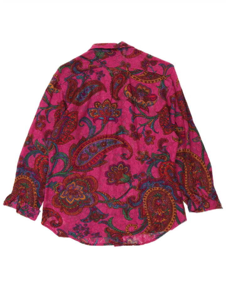 Sisley Γυναικείο Relaxed Elegance πουκάμισο IT 42 Medium Pink Paisley Bohemian