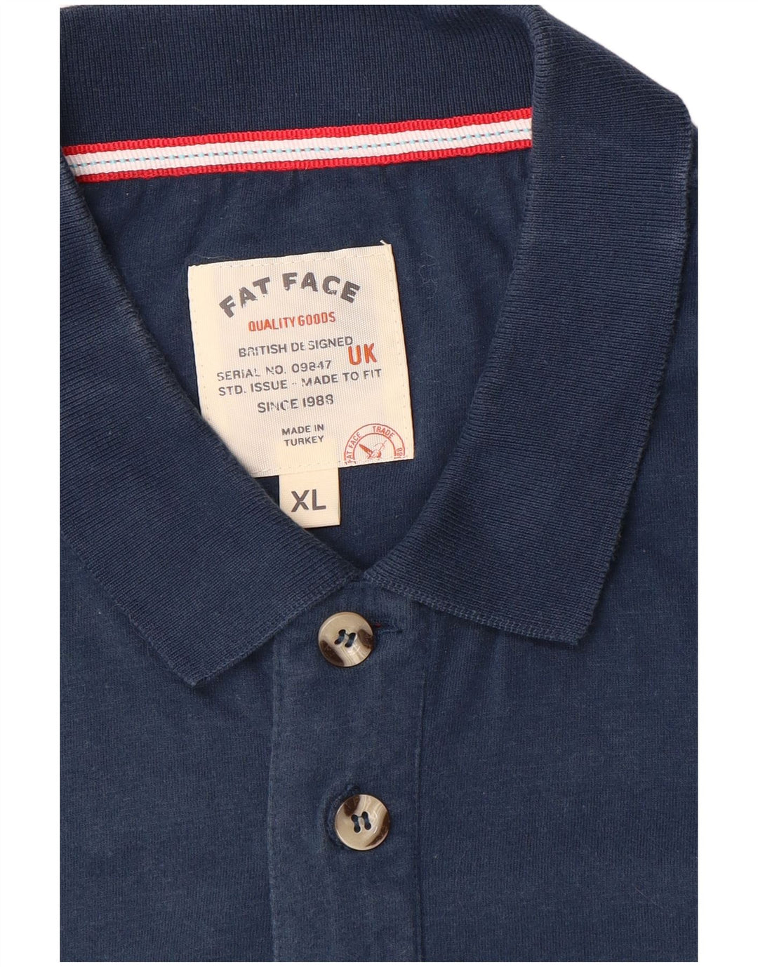 Fat Face Ανδρικό πουκάμισο Polo XL Navy Blue ριγέ