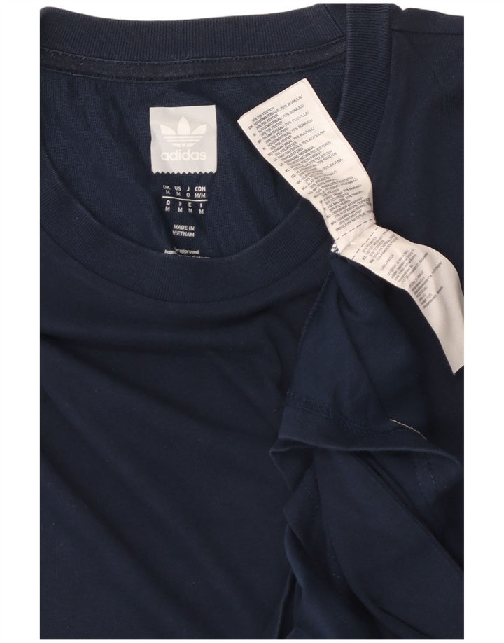 Ανδρικό T-Shirt Adidas Top Βαμβακερό μεσαίο Navy Blue