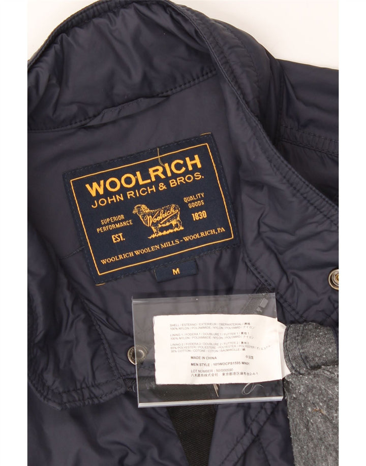 WOOLRICH Mens Utility Jacket UK 38 Medium Navy Blue Nylon Vintage Woolrich and Second-Hand Woolrich from Messina Hembry 