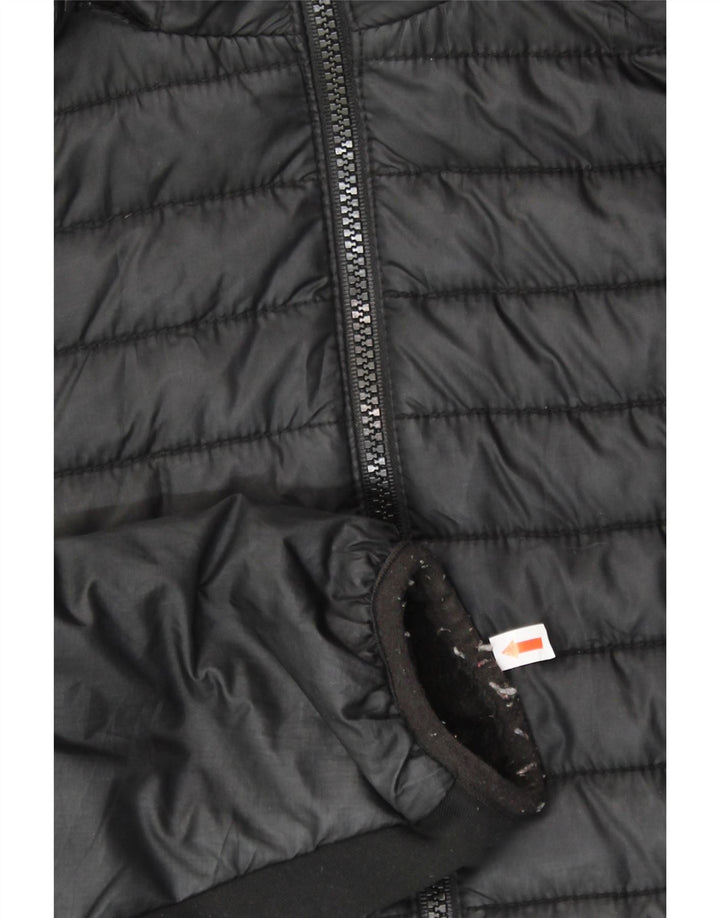 CALVIN KLEIN Womens Hooded Padded Jacket UK 14 Large Black Polyester