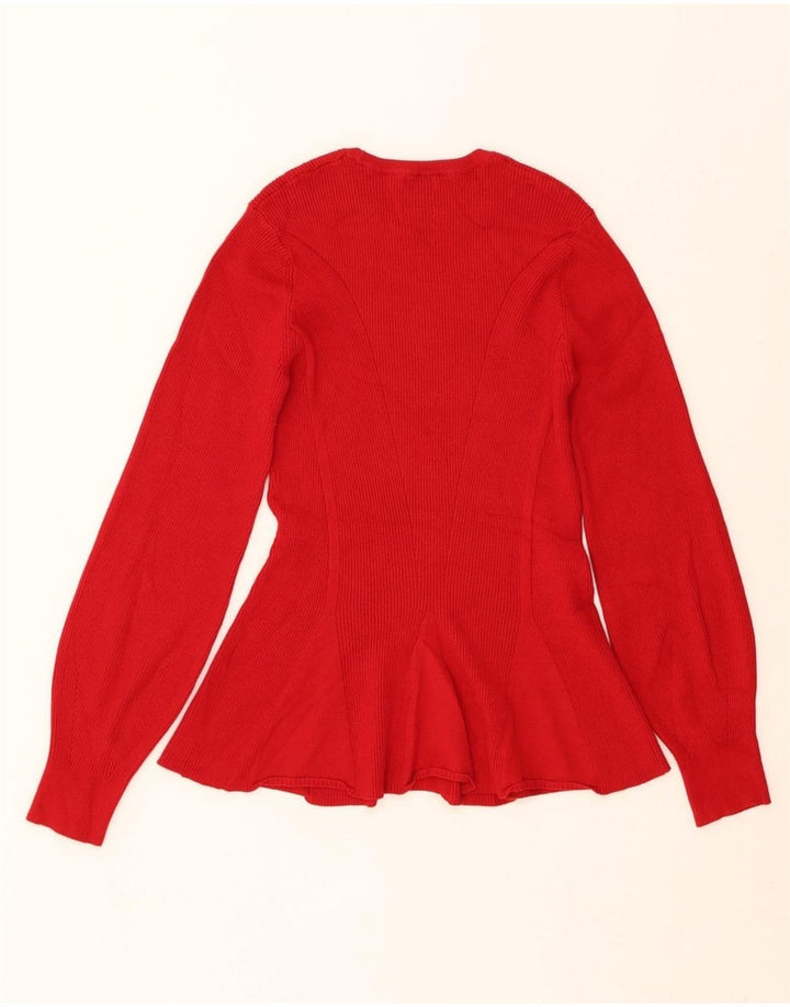 MASSIMO DUTTI Womens Crew Neck Jumper Sweater UK 14 Large Red Vintage Massimo Dutti and Second-Hand Massimo Dutti from Messina Hembry 
