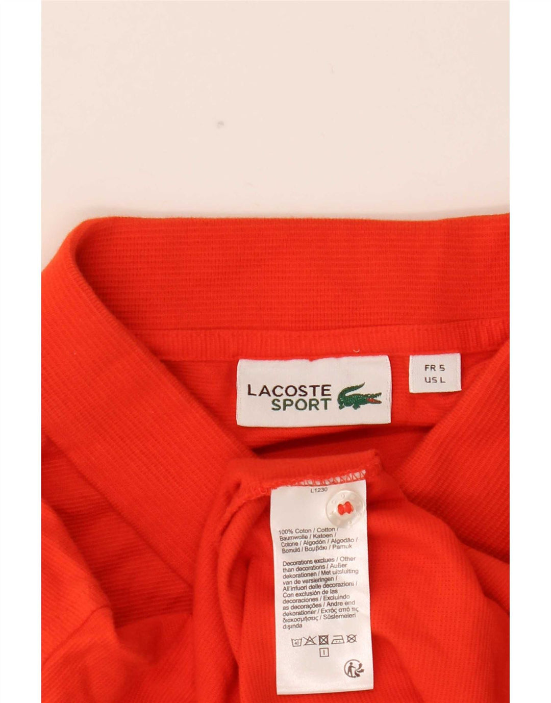 Ανδρικό πουκάμισο πόλο Lacoste, μέγεθος 5, μεγάλο πορτοκαλί βαμβακερό