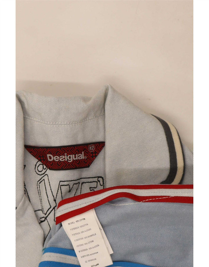 Desigual Γυναικείο τζάκετ μπλέιζερ 3 κουμπιών EU 42 μεγάλο μπλε βαμβακερό