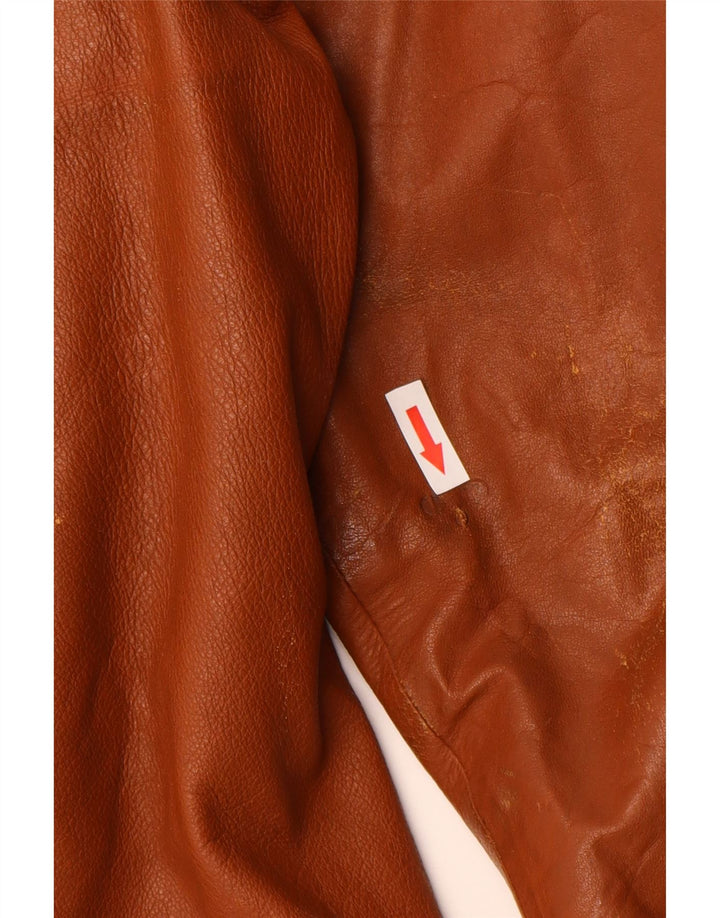 Vintage Ανδρικό Δερμάτινο Μπουφάν UK 36 Small Brown Δερμάτινο