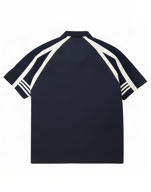 Ανδρικό μπλουζάκι Adidas Polo UK 44/46 Large Navy Blue Colourblock