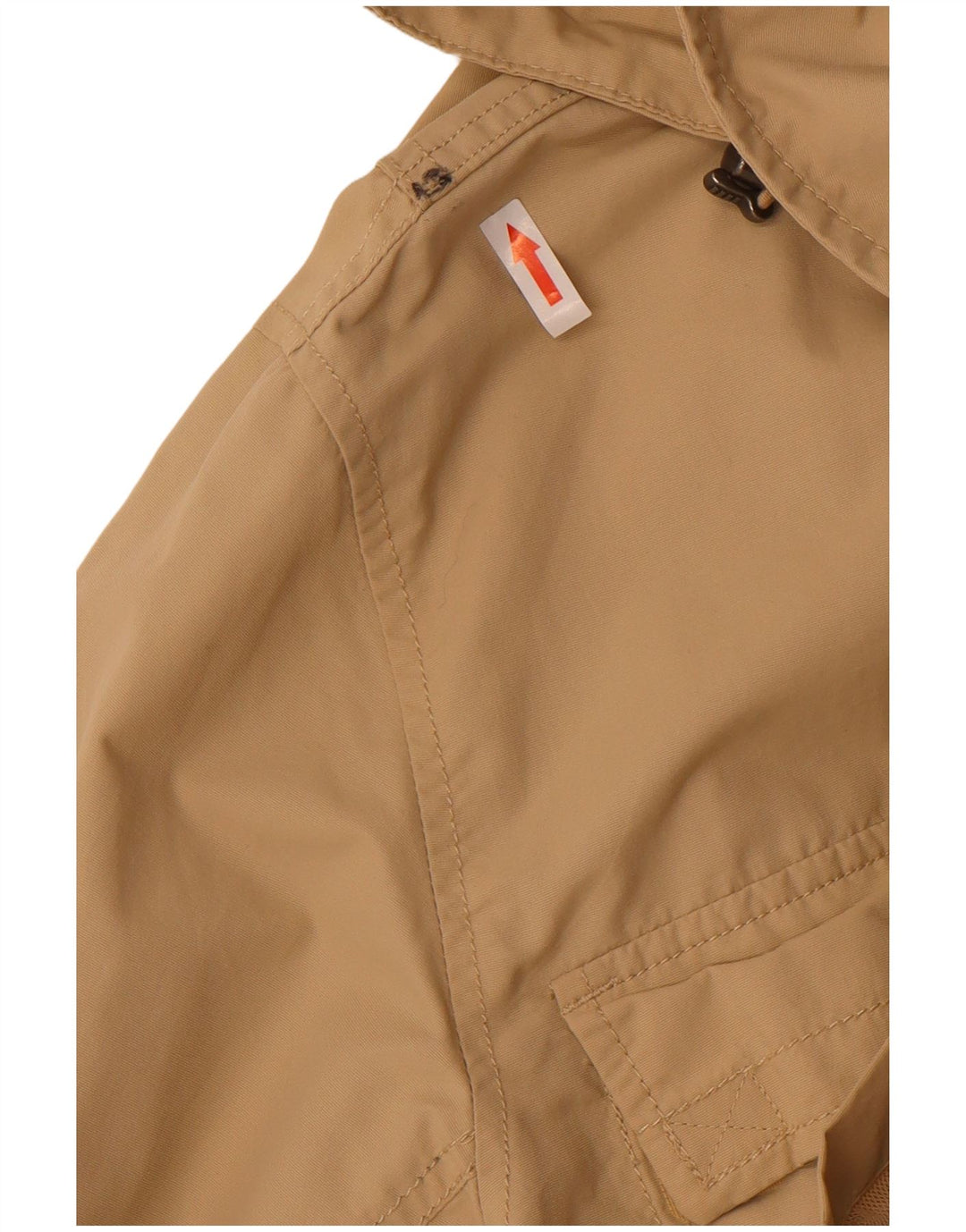 Lands End Mens Hooded Utility Jacket UK 40 Large Beige Nylon