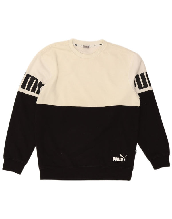 Ανδρικό γραφικό φούτερ Puma Jumper Small Black Colourblock Βαμβακερό