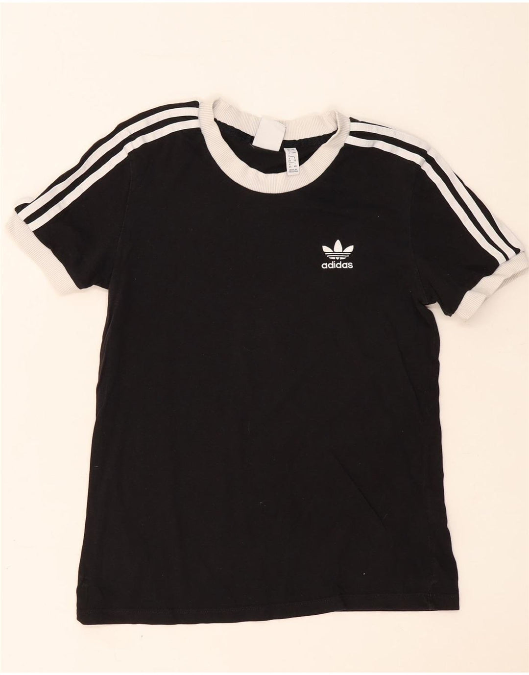 Γυναικείο T-Shirt Adidas Top UK 8 Small μαύρο βαμβακερό