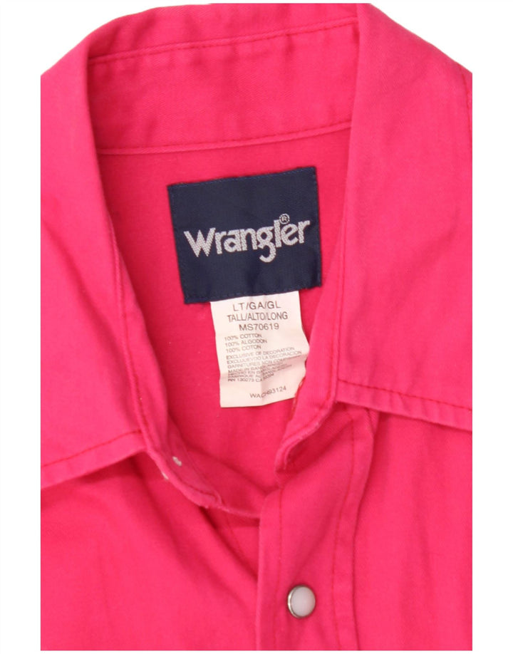 Ανδρικό ψηλό πουκάμισο WRANGLER μεγάλο ροζ βαμβακερό