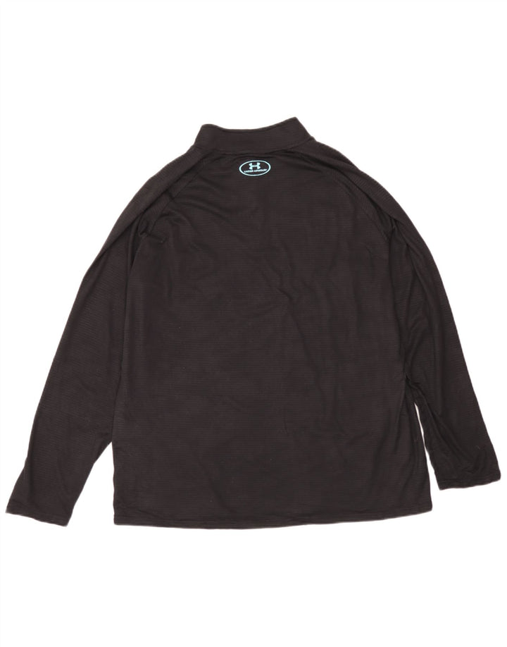 Ανδρική φόρμα αθλητικής φόρμας Under Armor Heat Gear με φερμουάρ πουλόβερ στο επάνω μέρος Μαύρο