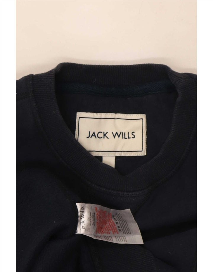 Jack Wills Ανδρικό γραφικό φούτερ Jumper Large Navy Blue από βαμβάκι