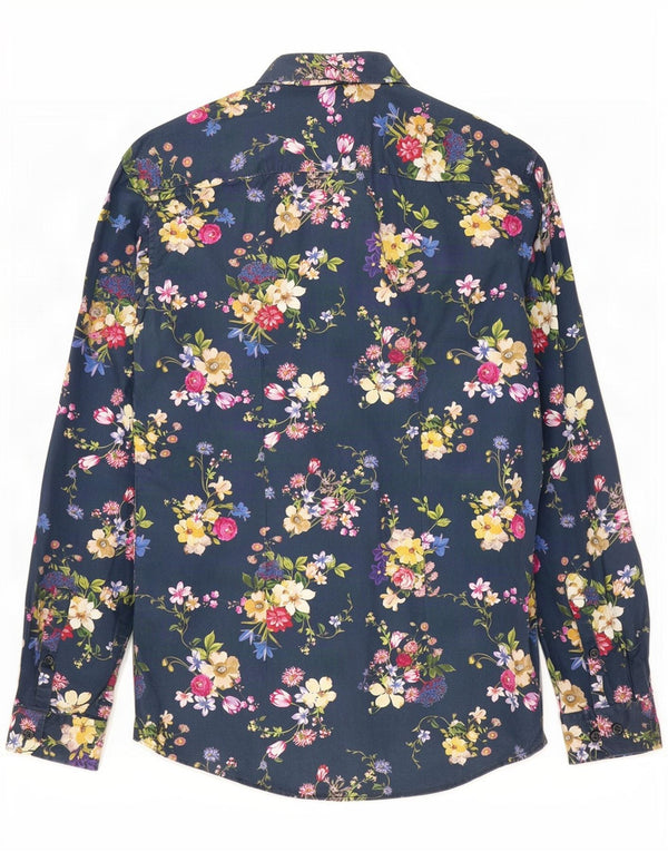 Angelo Litrico Ανδρικό πουκάμισο Slim Fit Μέγεθος 37/38 Small Navy Blue Floral βαμβακερό
