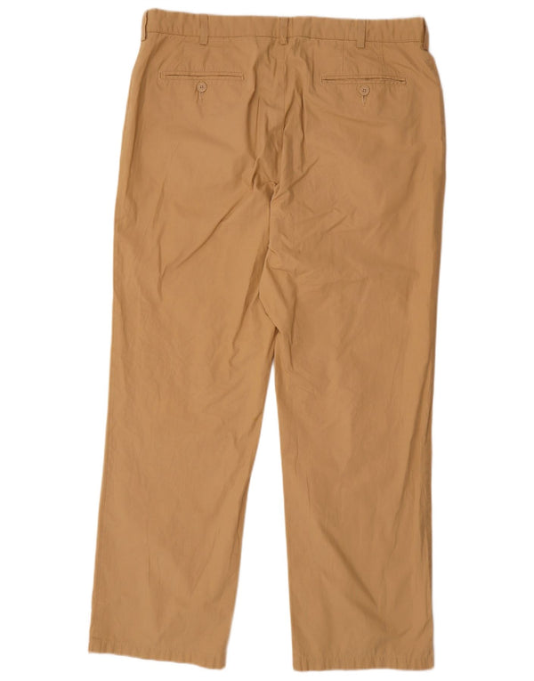 Marks & Spencer Mens Straight Chino Trousers W38 L31 Beige Cotton