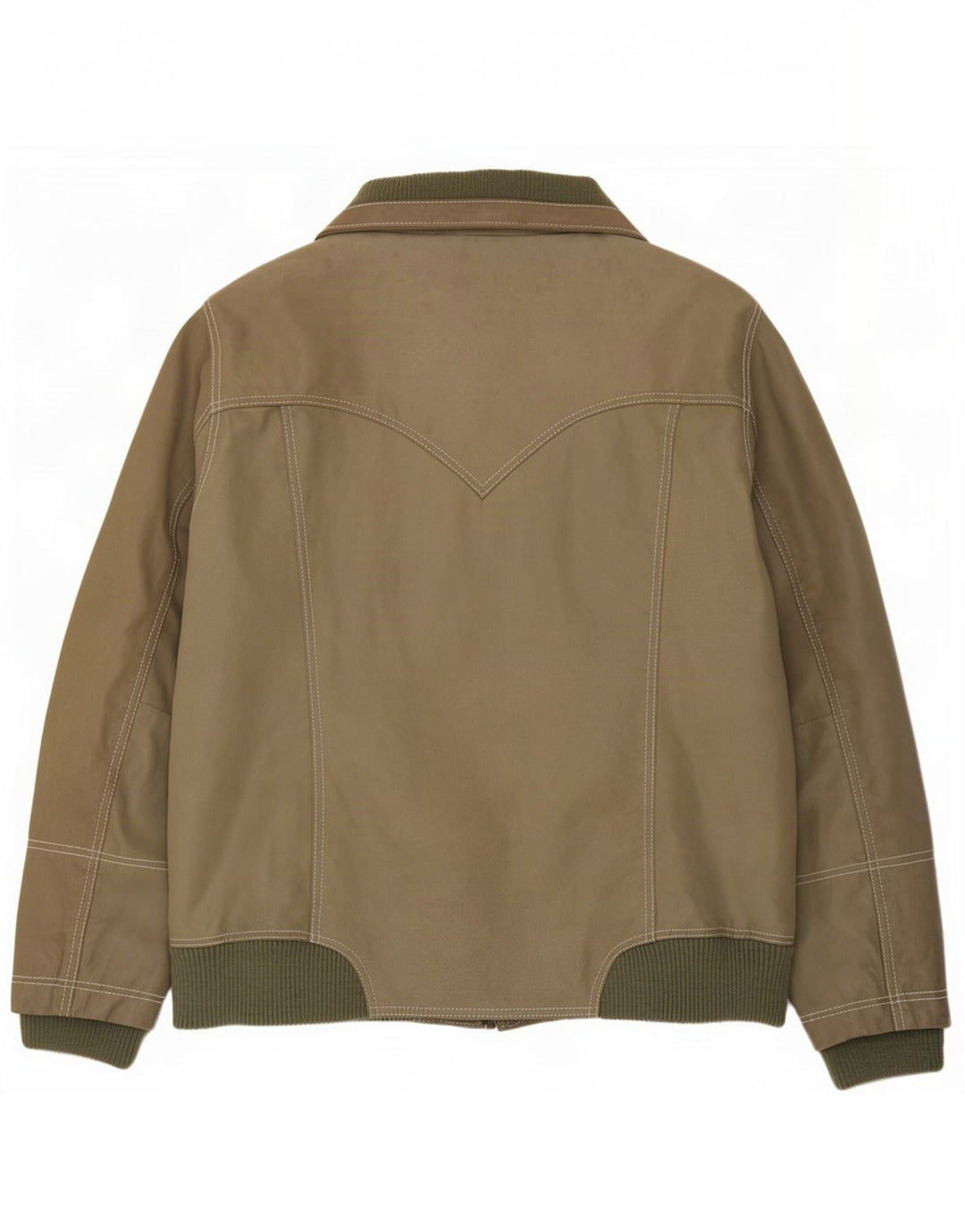 Ανδρικό δερμάτινο μπουφάν Zizzi UK 36 Small Khaki