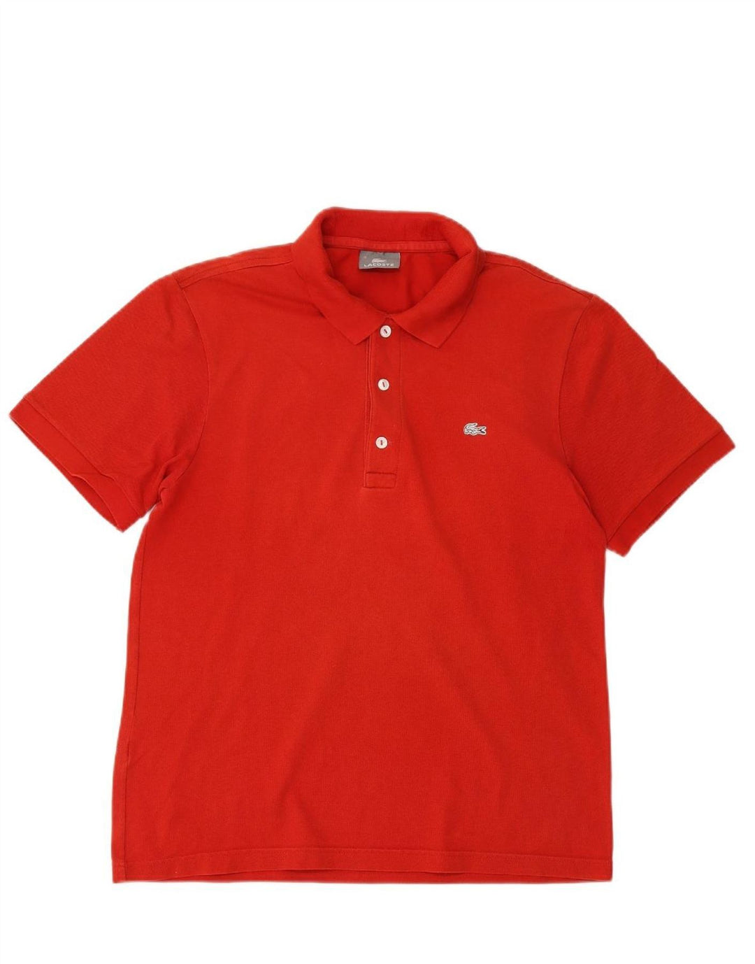 LACOSTE Mens Polo Shirt Size 4 Medium Red Cotton