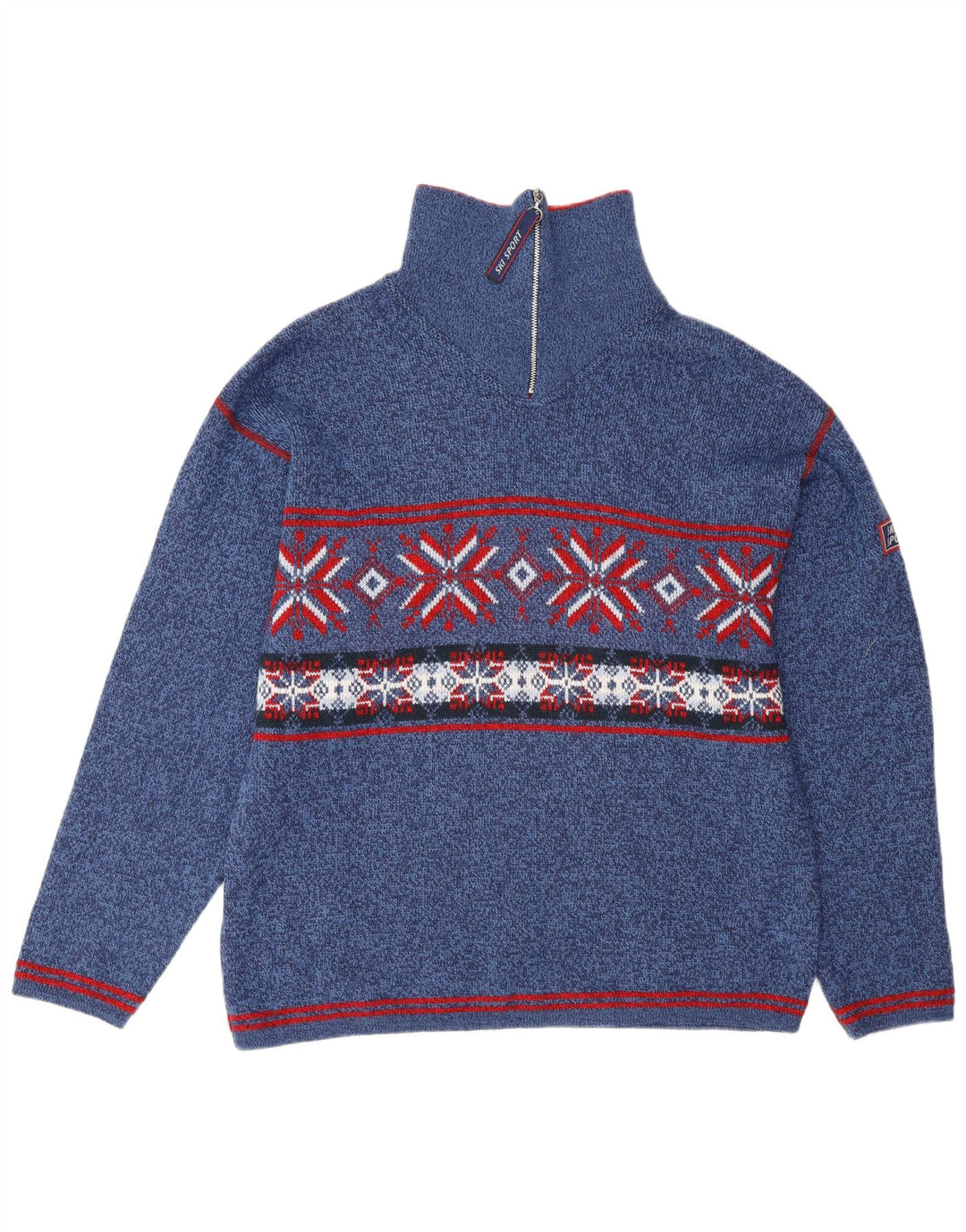 Ανδρικό πουλόβερ με φερμουάρ Angelo Litrico Medium Blue Fair Isle