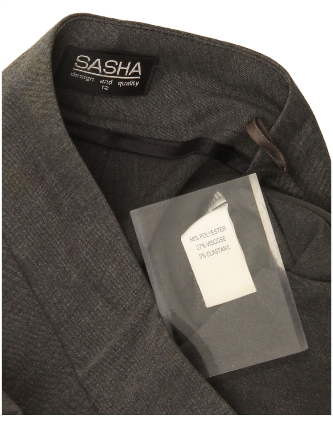 SASHA Γυναικείο Bootcut Casual Παντελόνι US 12 Large W32 L32 Grey Polyester