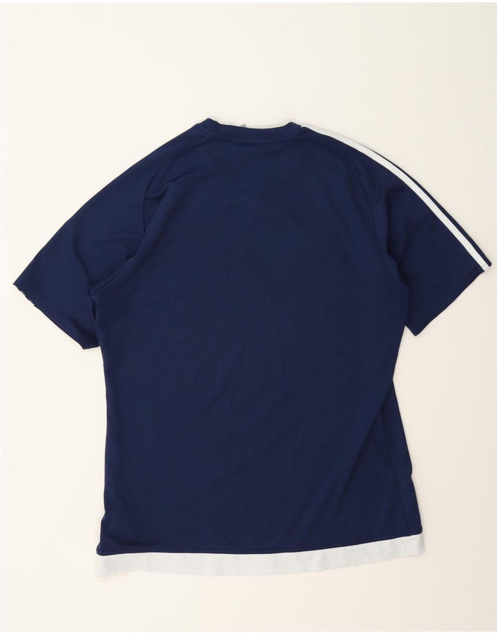 Ανδρικό T-Shirt Climalite Adidas Top Medium Navy Blue Colorblock Πολυεστέρας