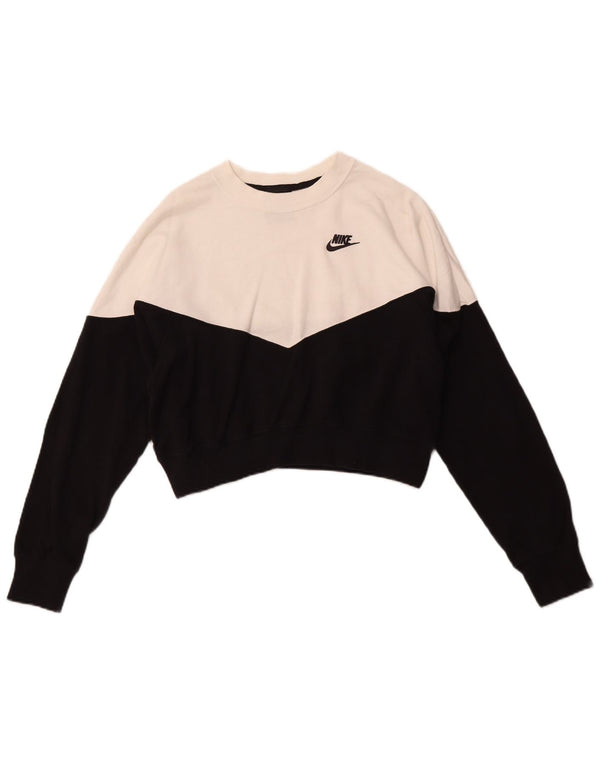 Γυναικεία φούτερ NIKE Crop Jumper UK 14 Μεσαίο μαύρο βαμβακερό χρώμα