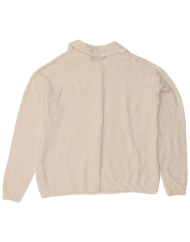 Marks & Spencer Γυναικεία Ζακέτα πουλόβερ UK 14 Medium White Polyester
