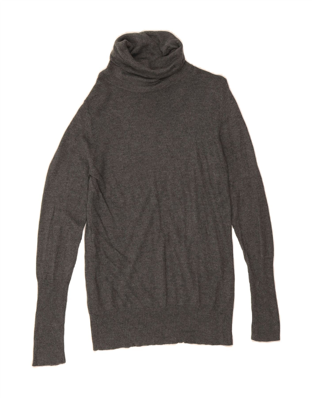 MOSSIMO Womens Longline Roll Neck Jumper Sweater UK 12 Medium Grey Nylon Vintage Mossimo and Second-Hand Mossimo from Messina Hembry 